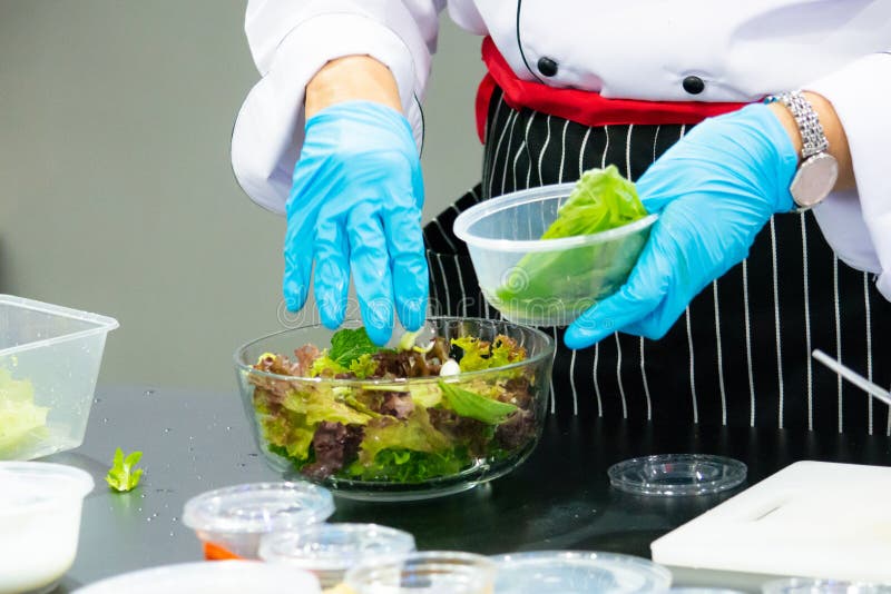 Chef Preparing Food in the Kitchen, Chef Cooking, Chef Decorating Dish Stock Photo Image of