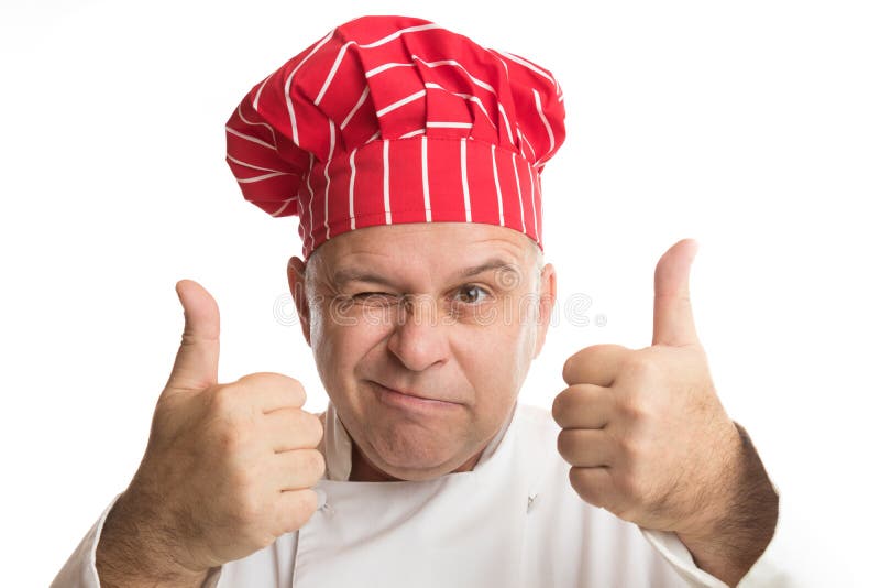 Chef with red hat making expressions stock photo Chef with red hat making expressions stock photo