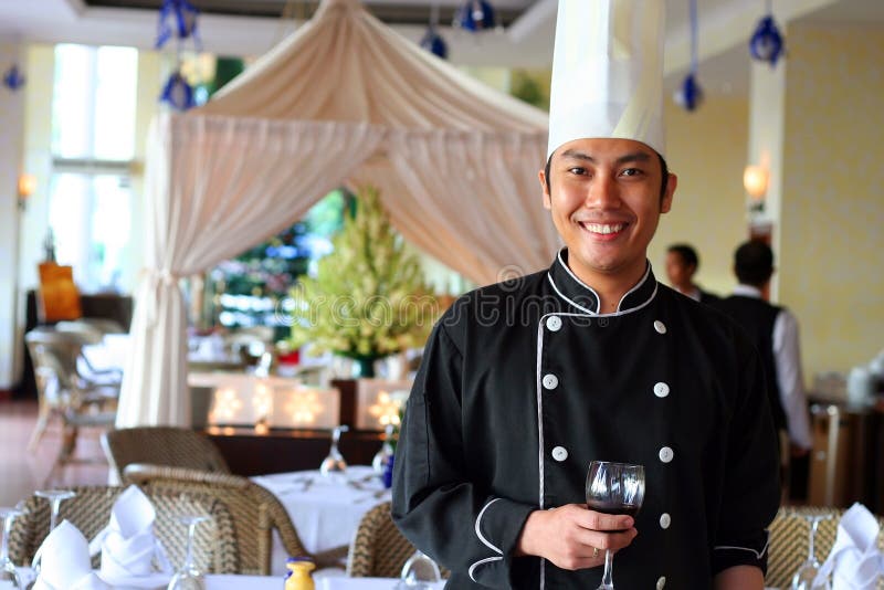 Chef salute at restaurant