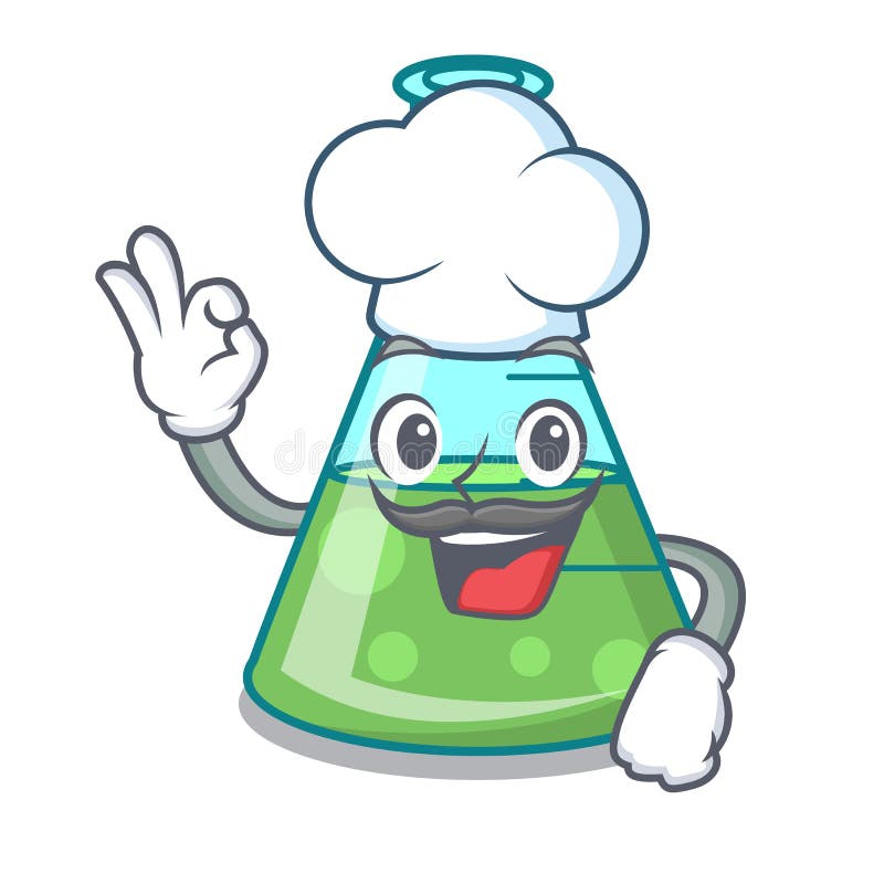 Chef Science Beaker Character Cartoon Stock Vector Illustration of
