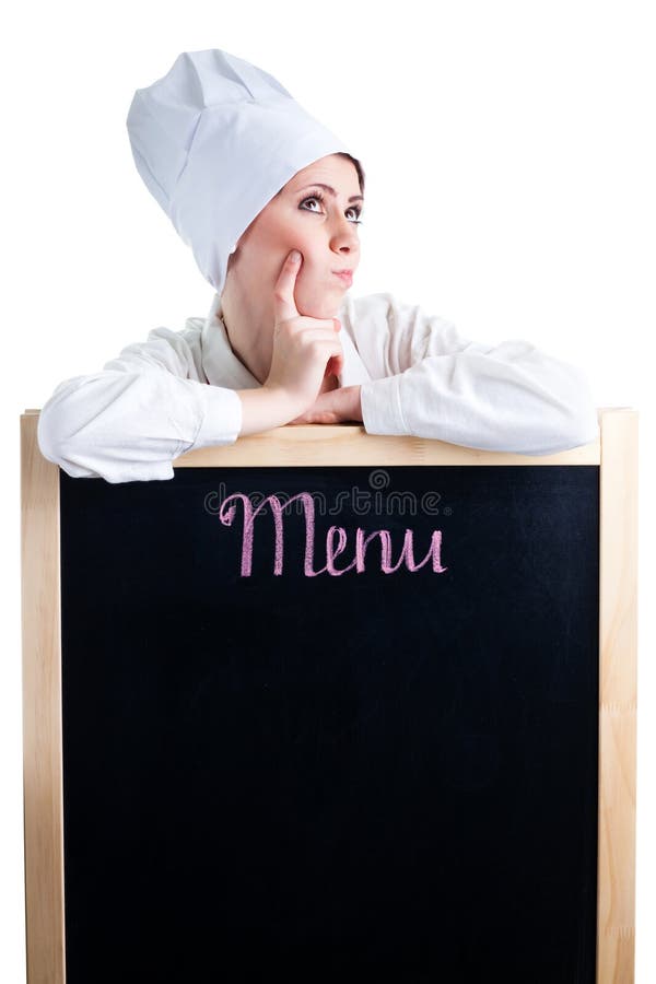 Download Chef Thinking About Lunch Menu Stock Photo - Image of person, chef: 13885912