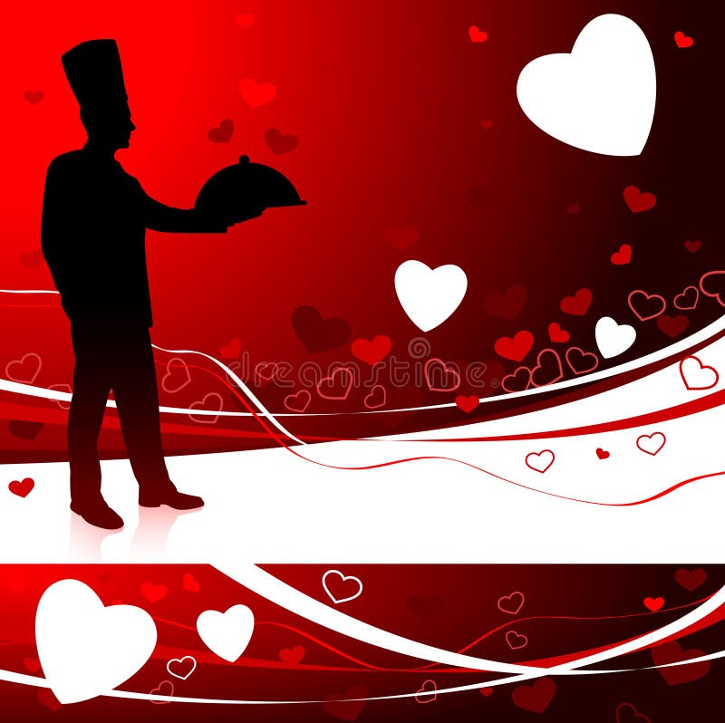 Chef on Valentine s day background