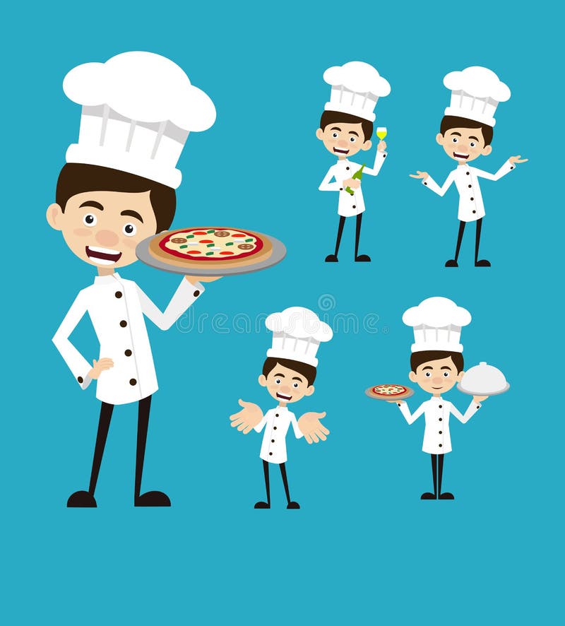 Chef Vector Illustration Design - pizza vendant la série illustration libre de droits Chef Vector Illustration Design - pizza vendant la série illustration libre de droits