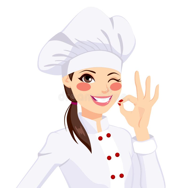 Download Chef Woman Gesturing Okay Sign Stock Vector - Illustration of cartoon, positive: 45290258