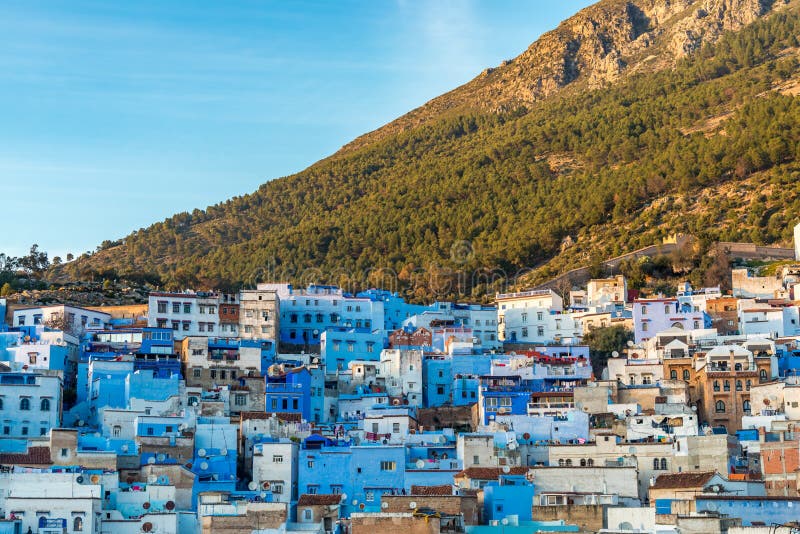 Chefchaouen Blue City in Marokko lizenzfreies stockbild Chefchaouen Blue City in Marokko lizenzfreies stockbild