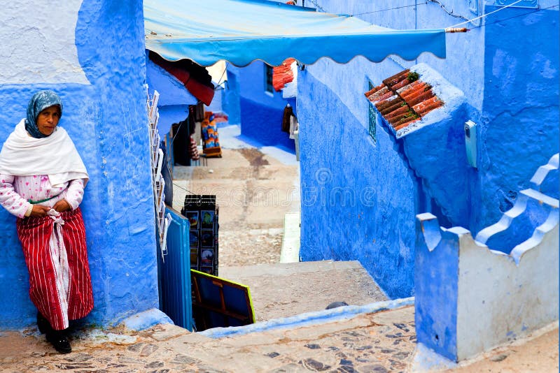 Chefchaouen Medina azul, Marrocos imagem de stock royalty free Chefchaouen Medina azul, Marrocos imagem de stock royalty free