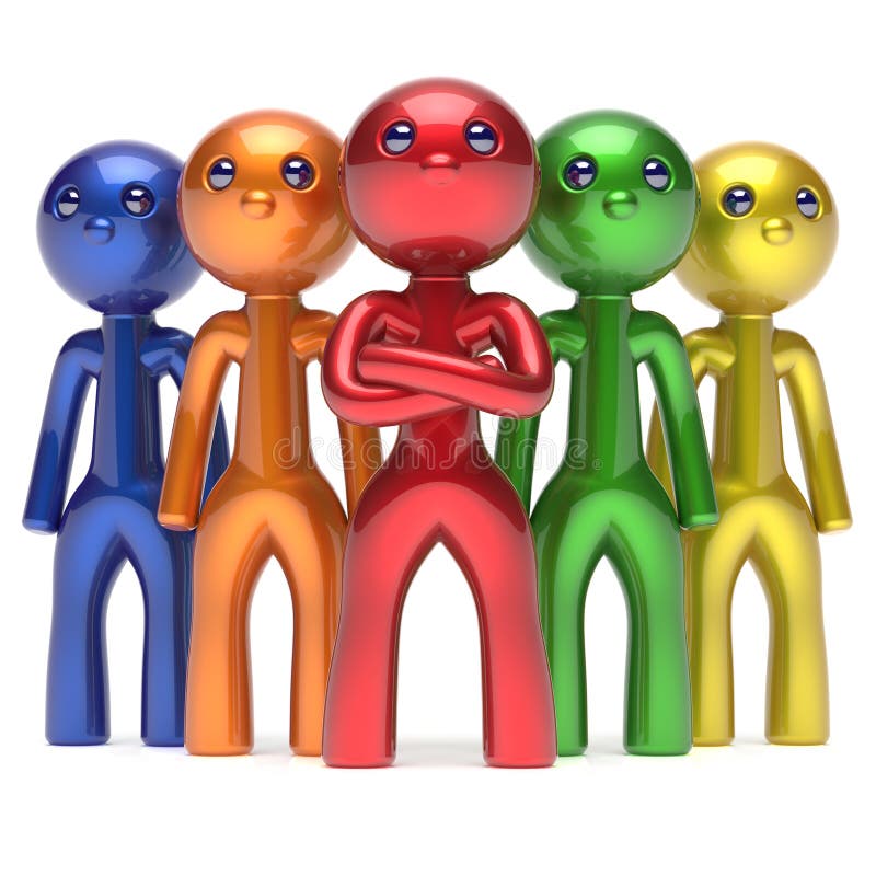 Chefe do comandante da liderança da multidão dos homens dos caráteres dos trabalhos de equipa ilustração royalty free Chefe do comandante da liderança da multidão dos homens dos caráteres dos trabalhos de equipa ilustração royalty free