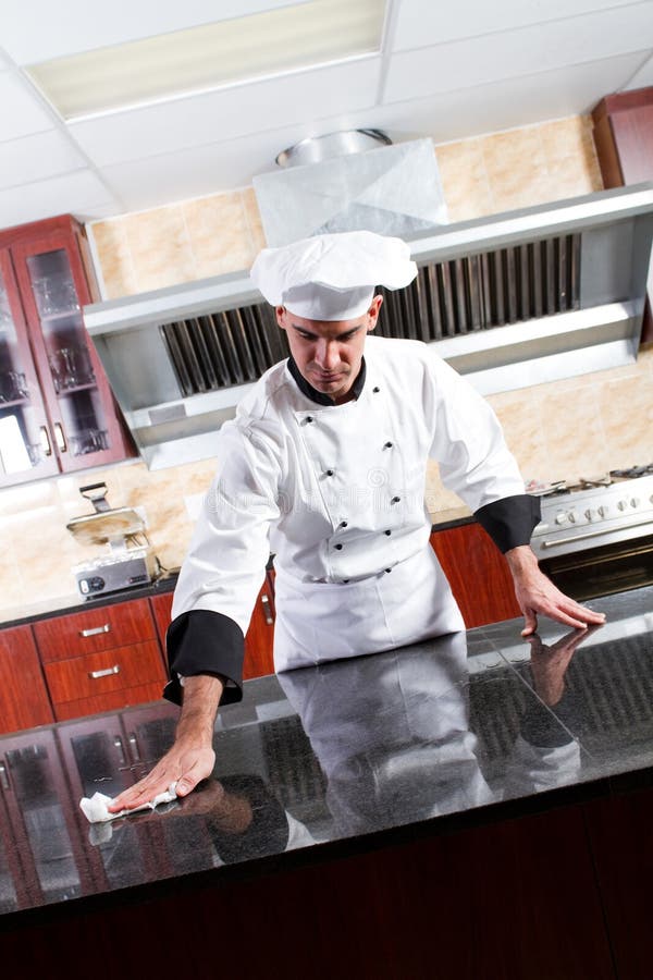 Chefreinigungsküche stockbild Chefreinigungsküche stockbild