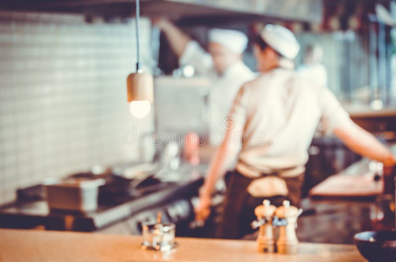 Chefs Cooking in the Kitchen Stock Photo Image of commercial, blur 80665524