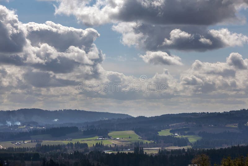 Chehalem Mountains and Tualatin River Valley View Stock Image Image