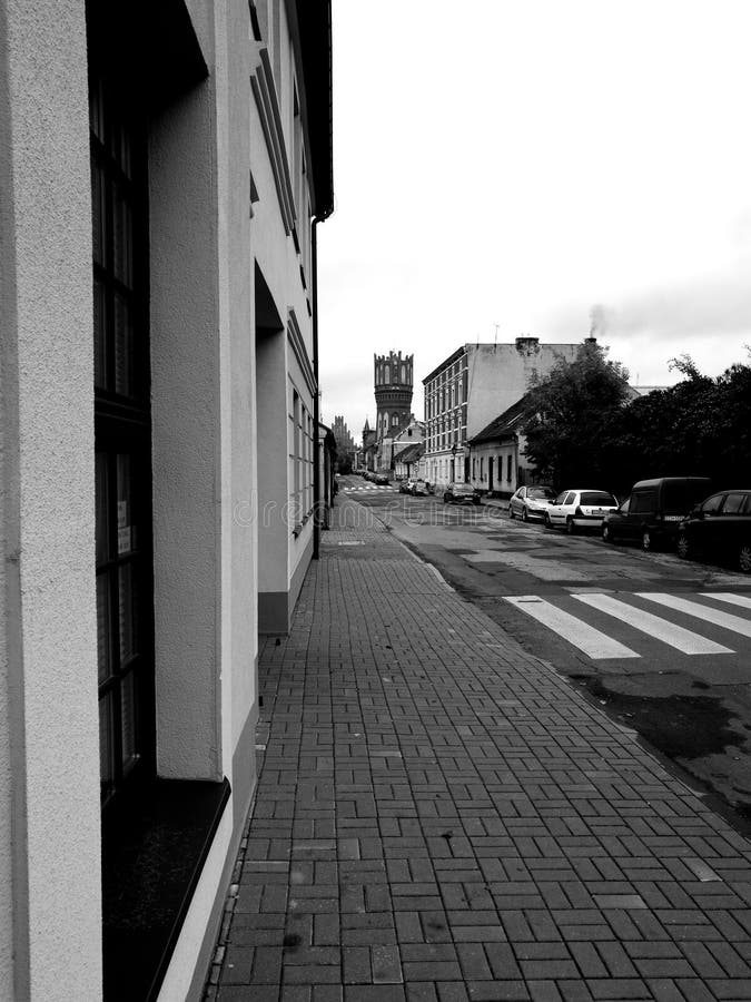 Chelmno sightseeing Artistiek kijk in zwart-wit stock afbeelding Chelmno sightseeing Artistiek kijk in zwart-wit stock afbeelding