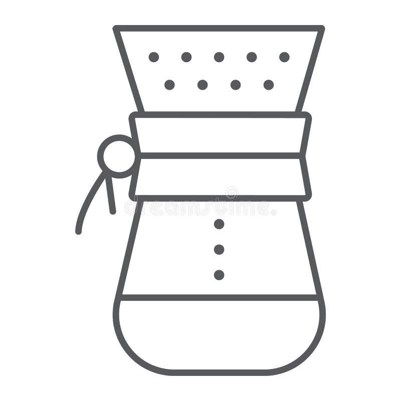 Chemex cienka kreskowa ikona, kawa i kawiarnia, royalty ilustracja Chemex cienka kreskowa ikona, kawa i kawiarnia, royalty ilustracja