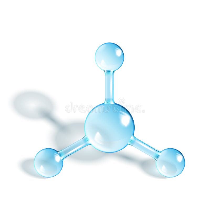 Chemical Ammonia Molecule Glossy Model Vector Stock Vector