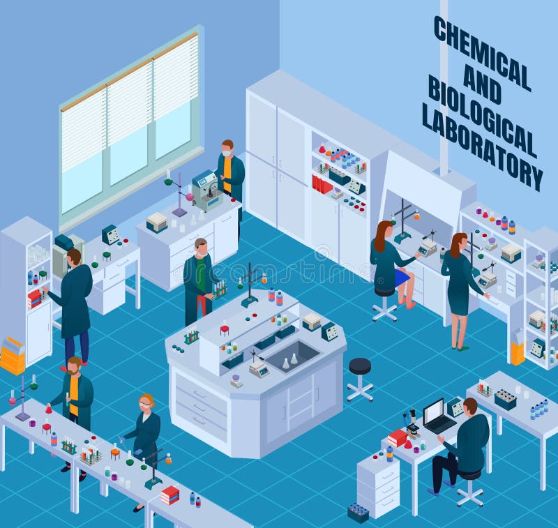 Chemical Biological Laboratory Isometric Illustration