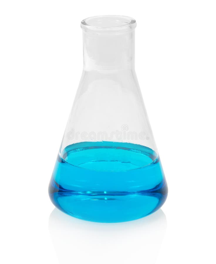 Chemical Flask with Blue Liquid Stock Photo Image of pharmacy