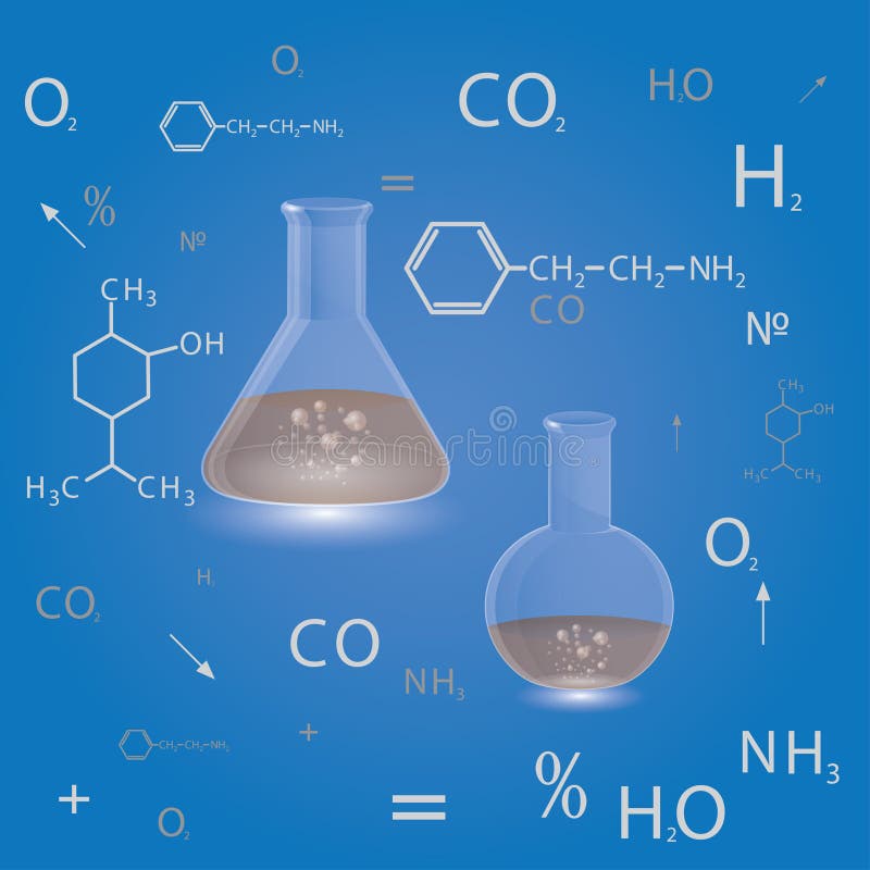 Chemical flasks royalty free illustration