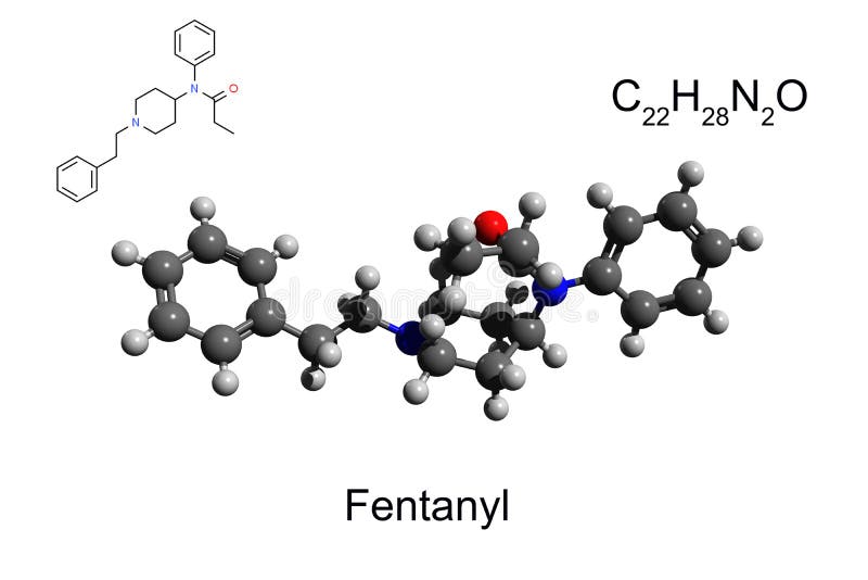 Fentanyl, Fentanil, C22H28N2O Molecule. it is Opioid Analgesic Stock Vector  - Illustration of atomic, fentanyl: 177627749