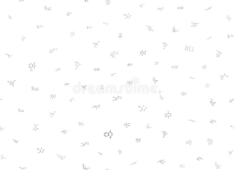 Chemical formulas. scientific, educational background on white. hand drawn.. stock illustration