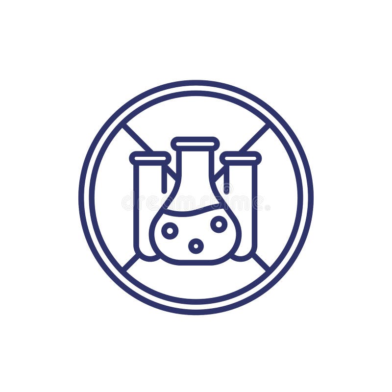 Chemical free icon, line vector vector illustration