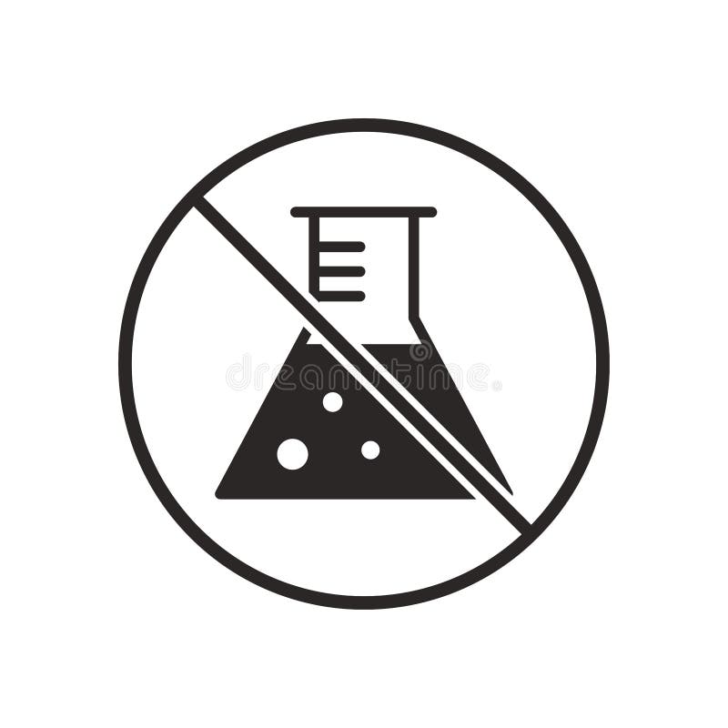 Chemical free sign icon, vector black illustration royalty free illustration