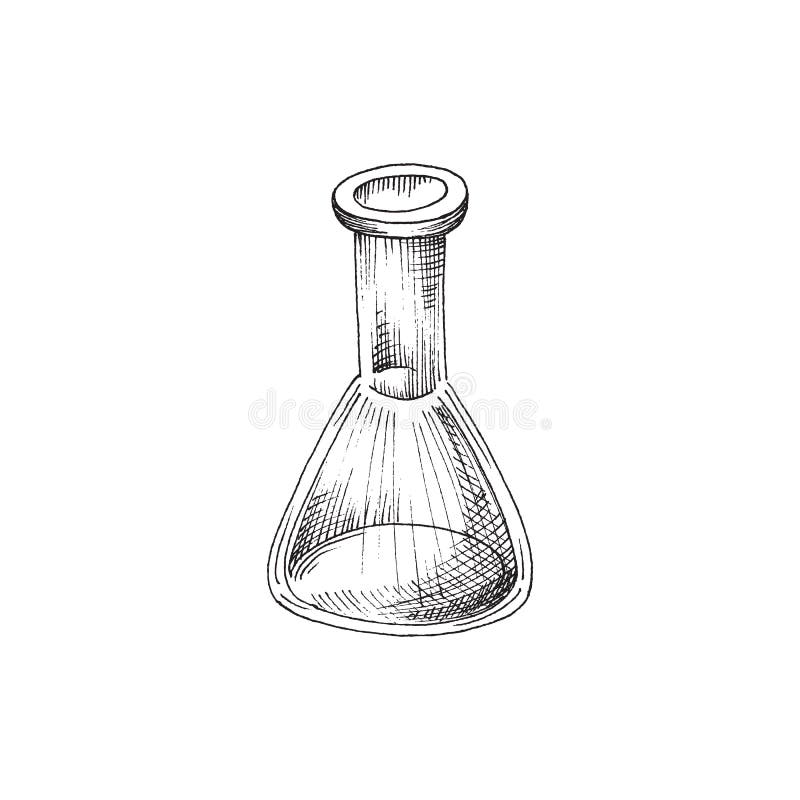 vector drawing in doodle style. chemical flasks, retorts. simple line  drawing, sketch. theme back to school 9878931 Vector Art at Vecteezy