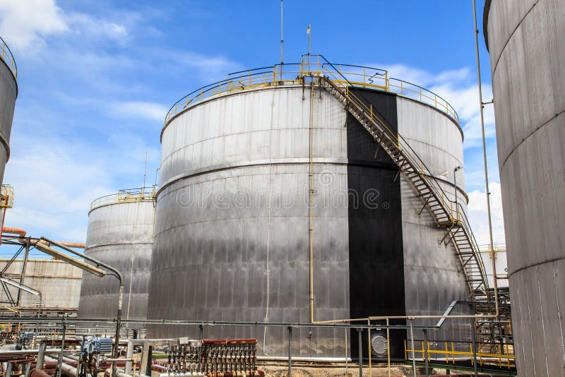 Chemical Industry with Fuel Storage Tank Stock Photo Image of chimney