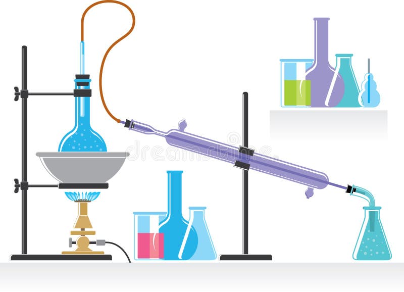 Laboratory Preparation Of Oxygen Stock Illustration - Illustration of ...