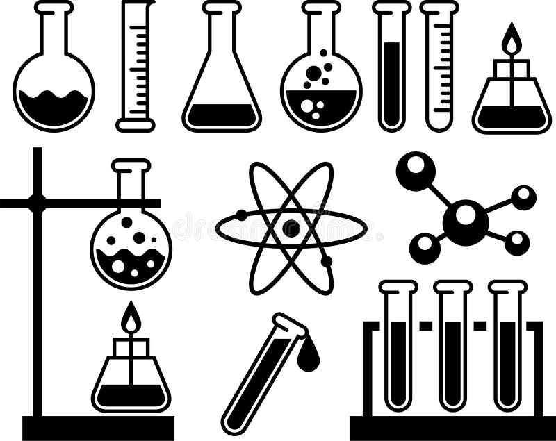 Chemical laboratory equipment royalty free illustration
