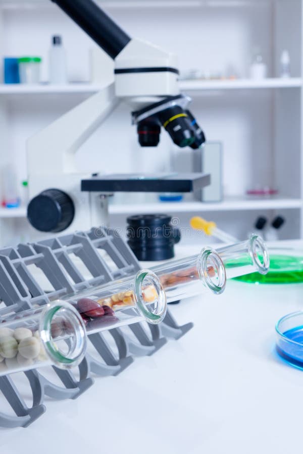 Chemical Laboratory of the Food Supply . Food in Laboratory. Stock