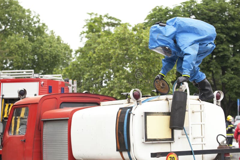 Chemical spill after road accident