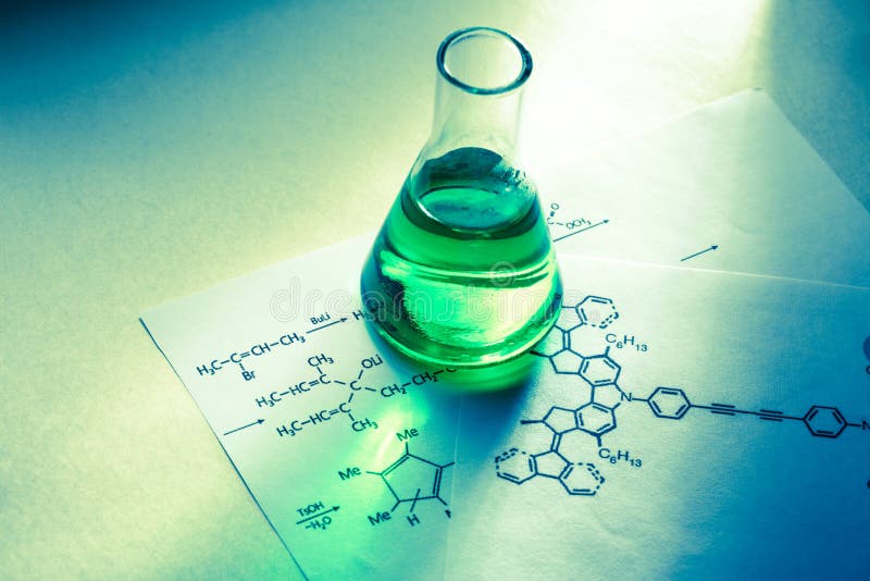 Chemical tube with reaction formula