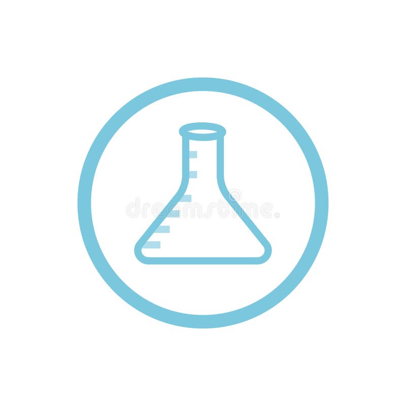 Chemiczna Kolbiasta Błękitna Round ikona ilustracja wektor