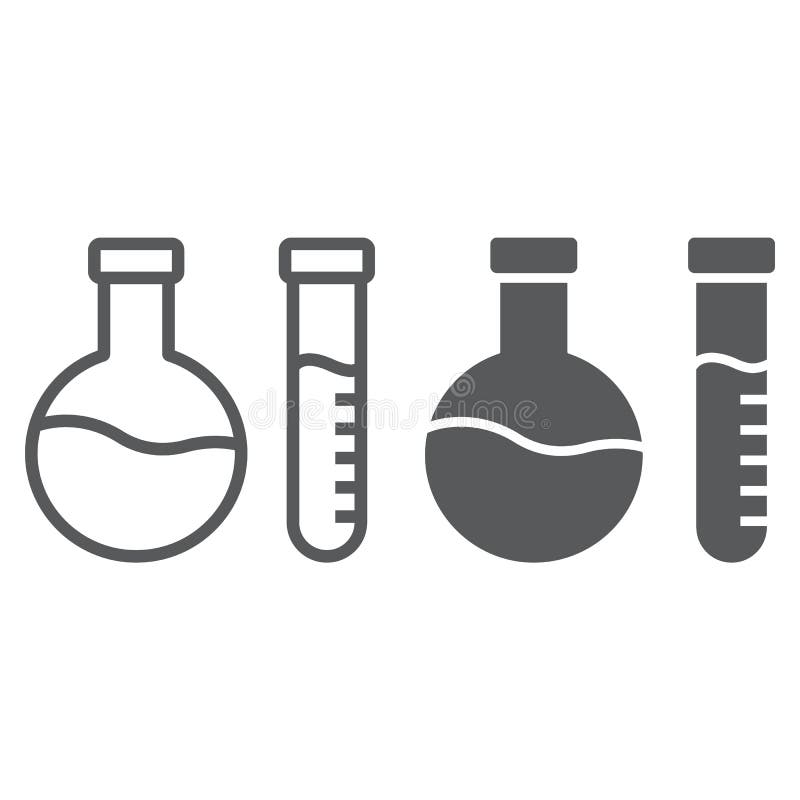 Chemicznej analizy linia, glif ikona, laboratorium i kolba, tubka testa znak, wektorowe grafika, liniowy wzór na a royalty ilustracja Chemicznej analizy linia, glif ikona, laboratorium i kolba, tubka testa znak, wektorowe grafika, liniowy wzór na a royalty ilustracja
