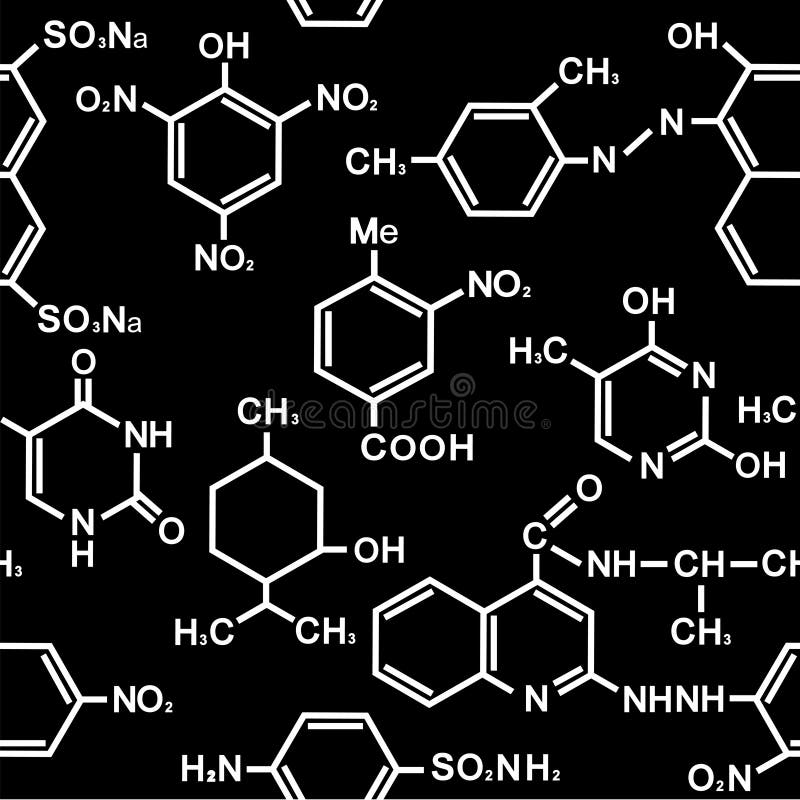 Naadloos patroon van Chemie vector illustratie