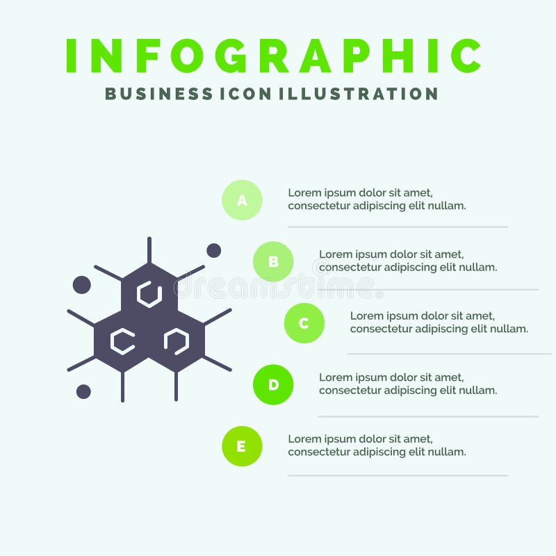 Chemik, Cząsteczkowy, nauki ikony Infographics 5 kroków prezentacji Stały tło royalty ilustracja Chemik, Cząsteczkowy, nauki ikony Infographics 5 kroków prezentacji Stały tło royalty ilustracja