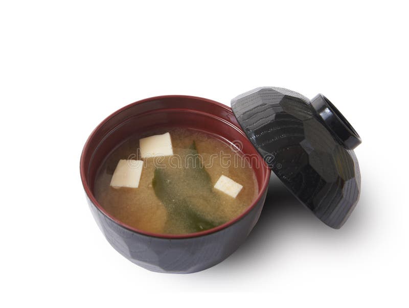 Chemin isolé et de coupure de soupe miso photo stock Chemin isolé et de coupure de soupe miso photo stock