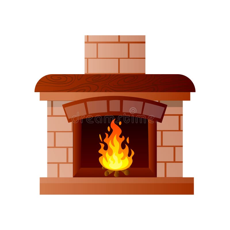 Cheminée de Chambre de pierre et matériel en bois avec le feu brûlant illustration libre de droits Cheminée de Chambre de pierre et matériel en bois avec le feu brûlant illustration libre de droits