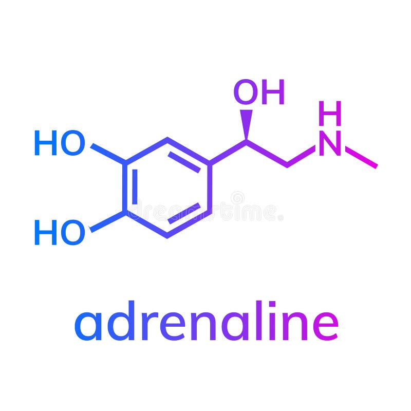 Adrenaline chemical formula on white background. Adrenaline chemical formula on white background