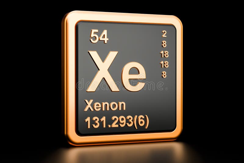 Chemisches Element Xenon Xe Wiedergabe 3d Stock Abbildung ...