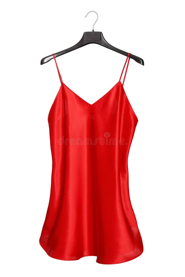 chemise de nuit rouge satin