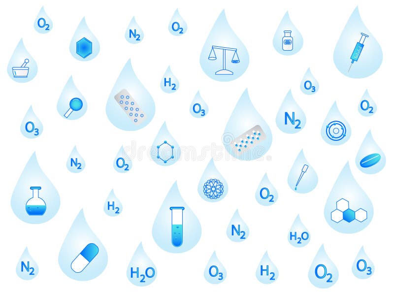 Chemistry on drops vector illustration