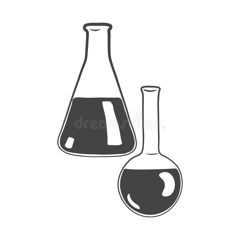 Chemistry icon. Laboratory equipment symbol. Vector illustration. royalty free illustration