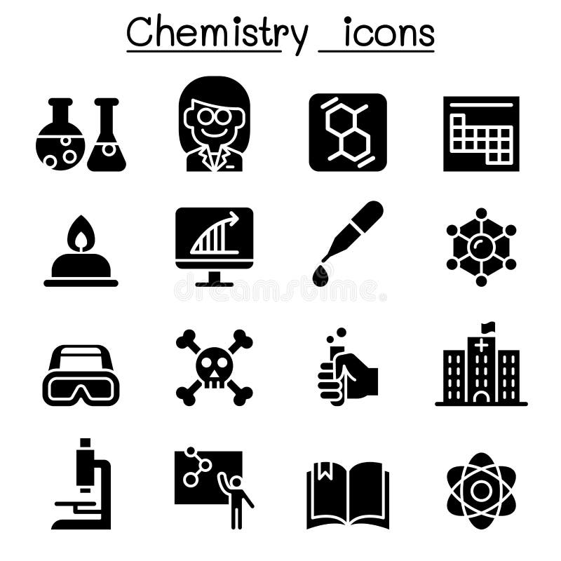 Chemistry icon set royalty free illustration