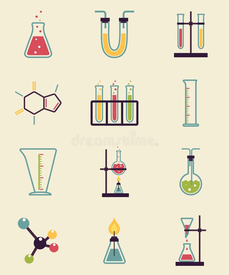 Chemistry icons vector illustration