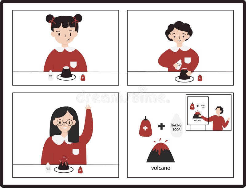 Chemistry lab and school class, science, education concept in online class. New normal concept and physical distancing. Students using laptop for e-learning Science at home for prevention from covid19. Chemistry lab and school class, science, education concept in online class. New normal concept and physical distancing. Students using laptop for e-learning Science at home for prevention from covid19