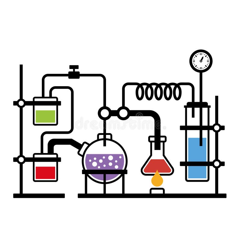 Chemistry Laboratory Infographic royalty free illustration