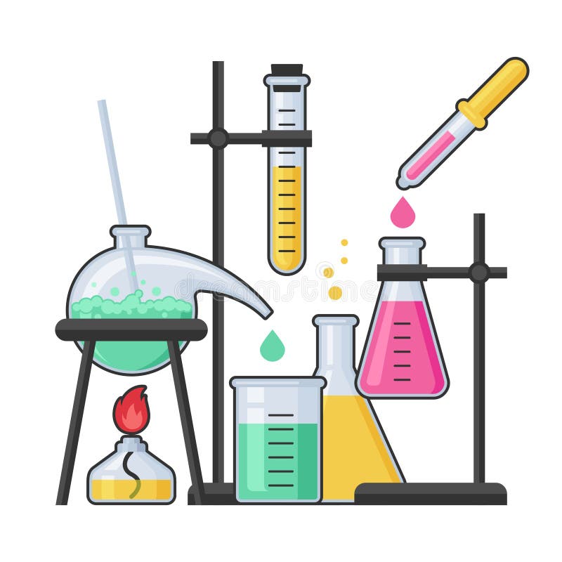 Chemistry Laboratory and Science Equipment Vector Illustration Stock ...