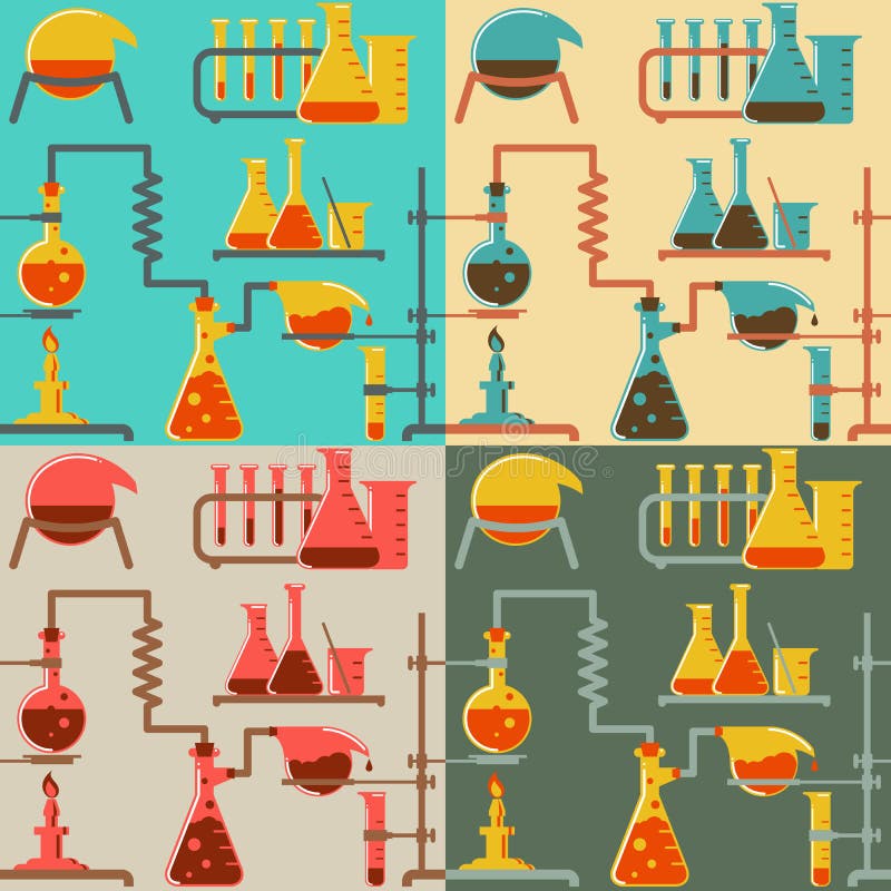 Chemistry pattern royalty free illustration
