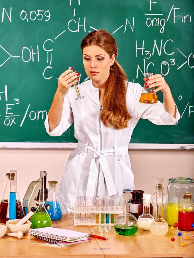 Chemistry Teacher At Classroom Stock Image Image Of Knowledge Adult 52688053