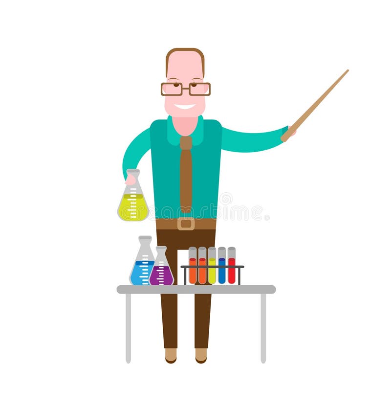 Chemistry teacher stock vector. Illustration of isolated - 33240713
